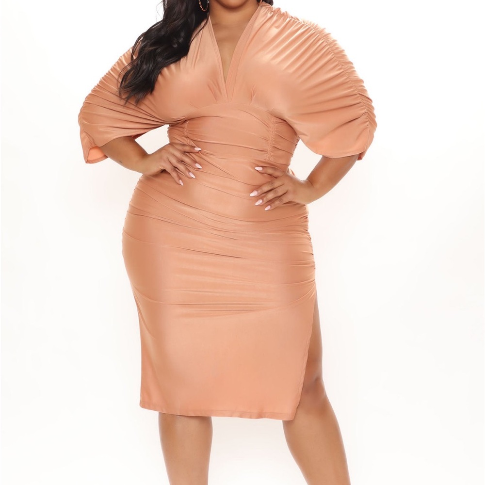 FASHION NOVA Peach Midi Dress 🍑
